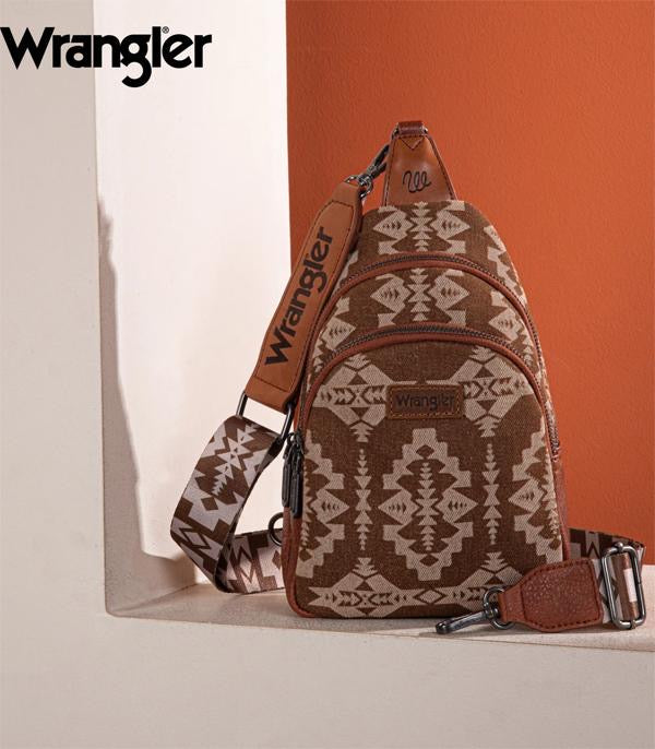 Wrangler southwest sling bag- brown