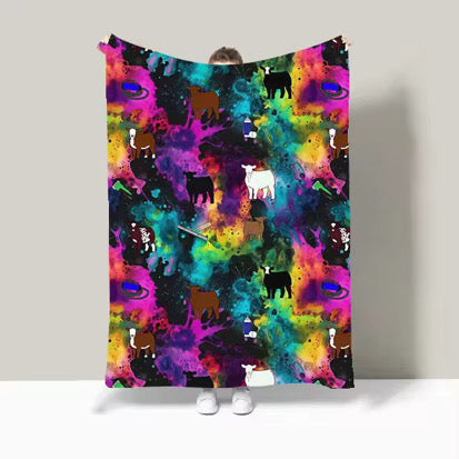 Tie dye #1 light fleece blankets multiple sizes