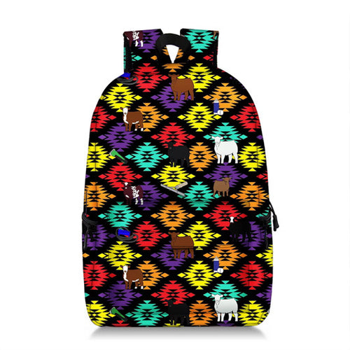 All breeds aztec black backpack