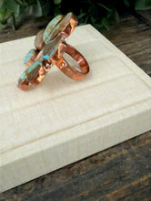 Load image into Gallery viewer, “Baronette” Copper &amp; Turquoise Naja Adjustable Ring