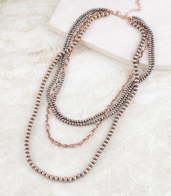 Navajo pearls and chain 4 stand - copper