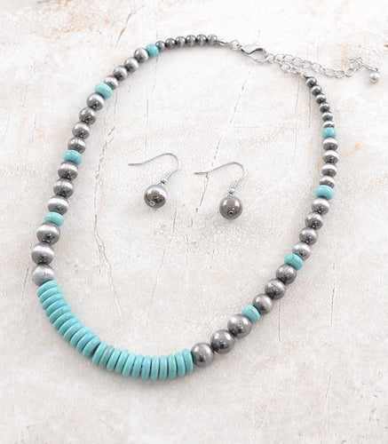 Turquoise Navajo necklace set