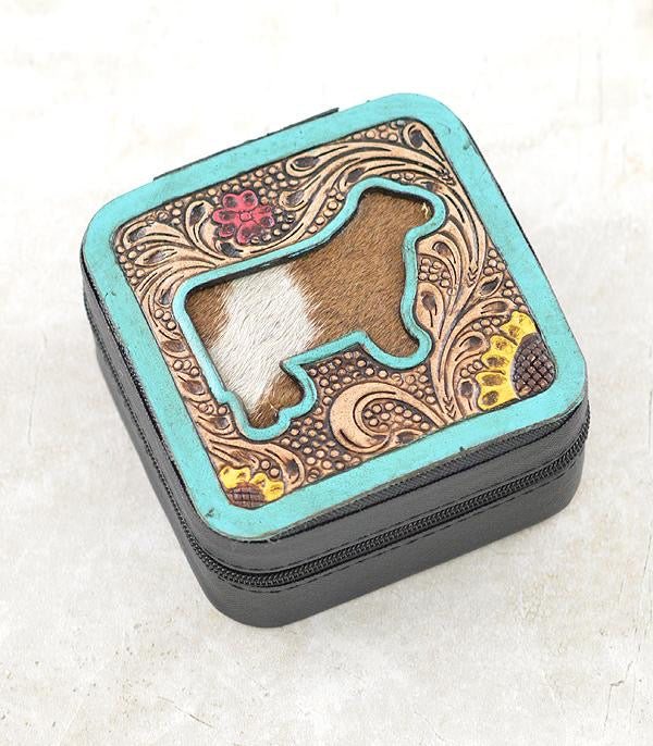 Floral Tooled Heifer Jewelry Box