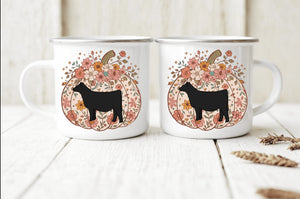 Pumpkin beef camping mug (multiple breed selections )