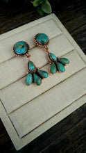 Load image into Gallery viewer, “Galaxy” COPPER &amp; KINGMAN TURQUOISE POST DANGLE EARRINGS