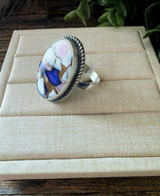 Load image into Gallery viewer, “Lady Church” Handmade Sterling Silver violet Rose Adjustable Ring
