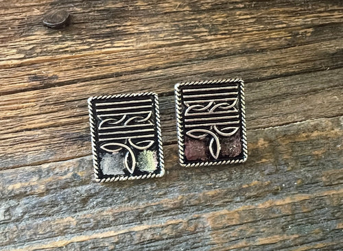 Square Boot stitch  earrings