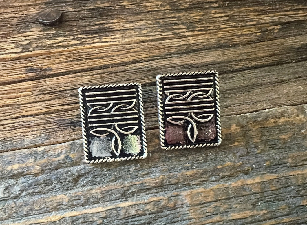 Square Boot stitch  earrings