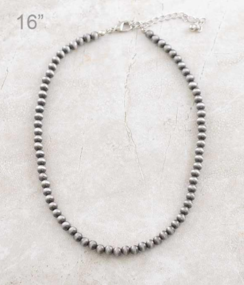 Navajo pearls -16 “ silver