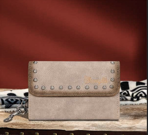 Wrangler studded keychain wallet- beige