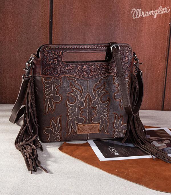 Wrangler boot top tote/crossbody -coffee