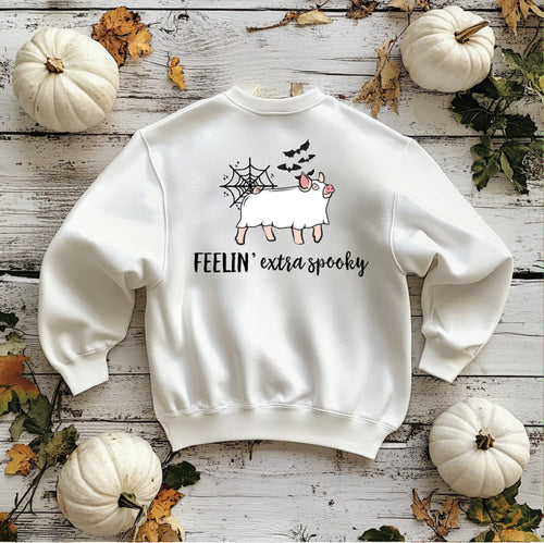 Feelin extra spooky -pig-crewneck