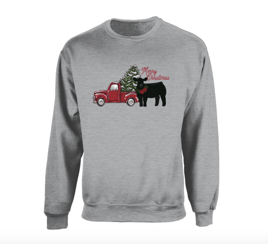 Merry Christmas black heifer crewneck