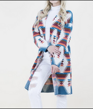 Load image into Gallery viewer, Western Aztec long cardigan