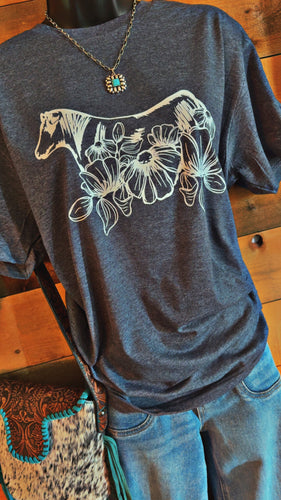Youth- spring floral -heifer t shirt - multiple colours