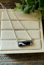 Load image into Gallery viewer, HANDMADE STERLING SILVER WHITE BUFFALO BAR NECKLACE