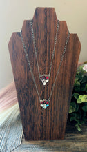 Load image into Gallery viewer, “Sugar N Spice” STERLING SILVER WILD HORSE-DAHLIA ROSE COW NECKLACE