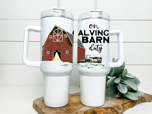 Calving season collection-40oz handled tumbler(multiple patterns available)