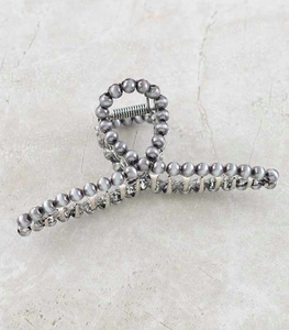 Navajo pearl hair clip- silver