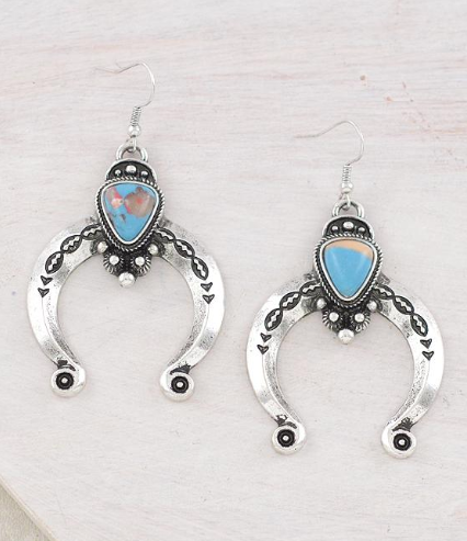 Squash Blossom earrings -turquoise