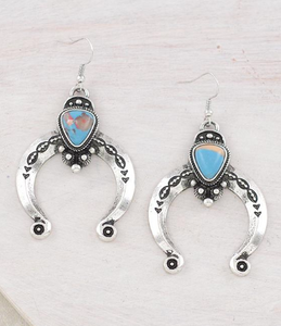 Squash Blossom earrings -turquoise