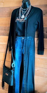 Sheer duster - black