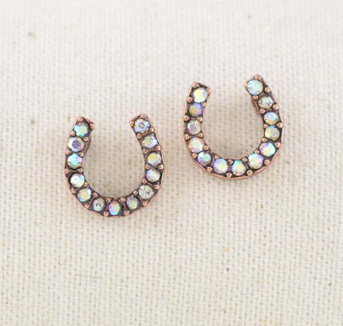 Horse shoe earrings -copper