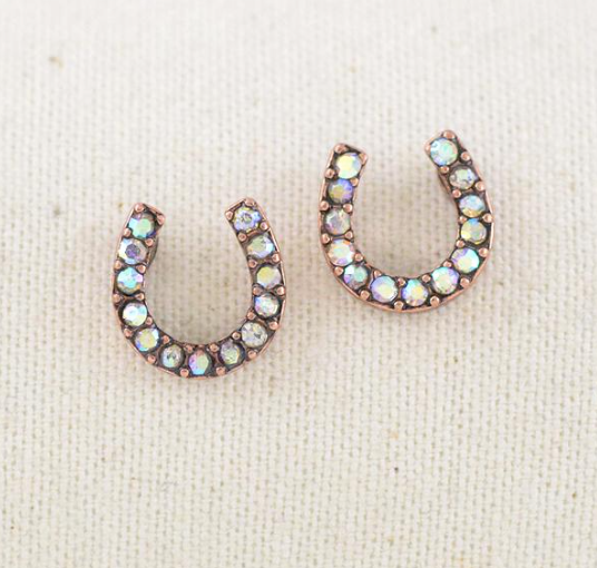 Horse shoe earrings -copper