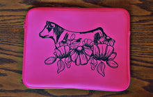 Load image into Gallery viewer, Hot pink spring floralLaptop/ tablet Sleeve( heifer, horse, lamb, highland)