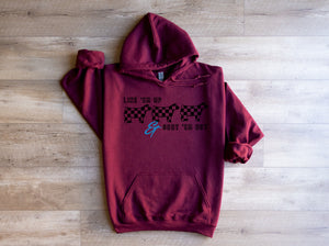 Line em’ up (blue)-hoodie- multiple colours