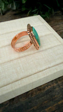 Load image into Gallery viewer, “Sense” Copper &amp; Kingman Turquoise Adjustable Ring