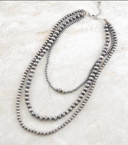 Navajo layered necklace - silver