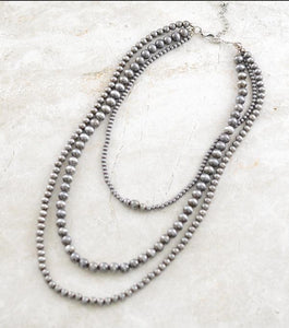 Navajo layered necklace - silver