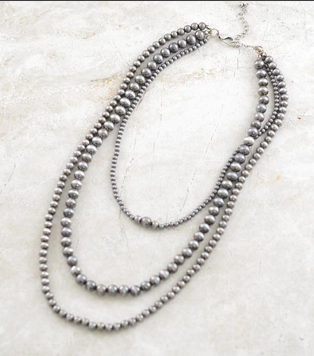 Navajo layered necklace - silver