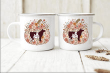 Load image into Gallery viewer, Pumpkin beef camping mug (multiple breed selections )
