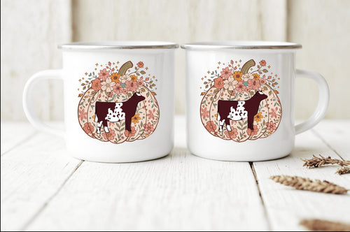 Pumpkin beef camping mug (multiple breed selections )