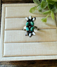 Load image into Gallery viewer, “Lily” HANDMADE STERLING SILVER KINGMAN WITH WILD HORSE MAGNESITE ADJUSTABLE RING