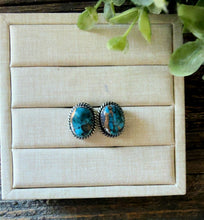 Load image into Gallery viewer, “Lady may” HANDCRAFTED STERLING SILVER &amp; BLUE MOJAVE STUD EARRINGS