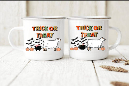 Trick or treat camping mug (beef, dairy, sheep)