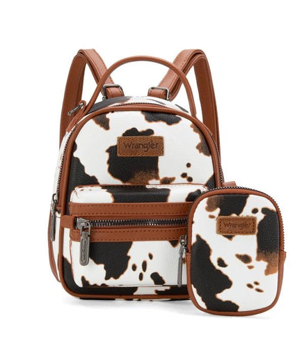 Wrangler cow print mini backpack set