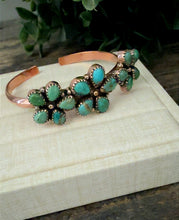Load image into Gallery viewer, “Stardust” Copper &amp; Kingman Turquoise Cuff Bracelet