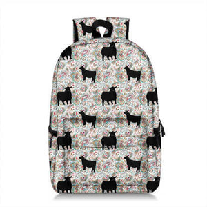 Paisly black heifer & bull backpack