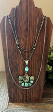 Load image into Gallery viewer, “Lady Blossom” HANDCRAFTED STERLING SILVER &amp; TURQUOISE CLUSTER PENDANT
