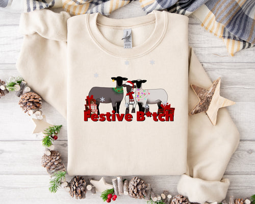 Festive B*tch - lamb crew neck