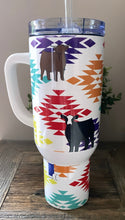 Load image into Gallery viewer, Handled tumbler 40z - white Aztec all breeds