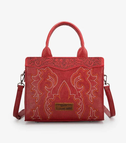 Wrangler boot stitch tote - red