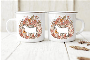 Pumpkin beef camping mug (multiple breed selections )