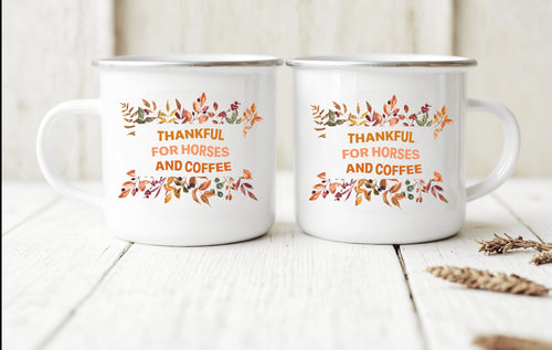 Horses & coffee  camping mug