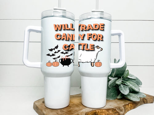 Will trade candy Handled tumbler 40z - ( beef, dairy, sheep, horse)