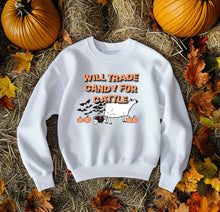Load image into Gallery viewer, Will trade candy- cow- beef, dairy  crewneck  (multiple colours)
